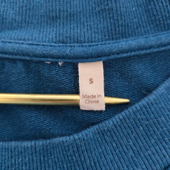 Soft Surroundings Make It Snappy Pullover Sweatshirt Sweater Oversized S Teal - Picture 11 of 12